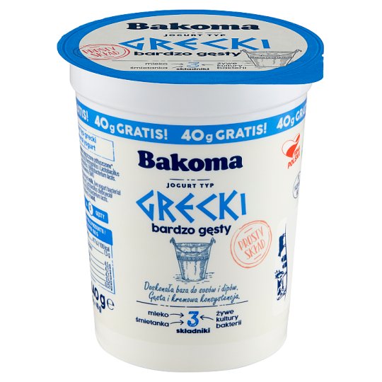 Bakoma Jogurt naturalny typ grecki 400 g
