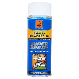 Dragon Super Spray Emalia uniwersalna biały połysk 400 ml