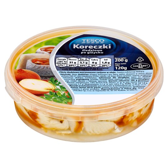 Tesco Koreczki śledziowe po giżycku 200 g