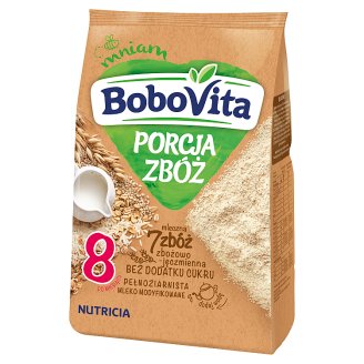 BoboVita Porcja Zbóż Kaszka mleczna 7 zbóż zbożowo-jęczmienna po 8 miesiącu 210 g