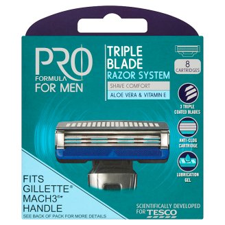 Tesco Pro Formula For Men RightFit 3 Wymienne ostrza do maszynki do golenia 8 sztuk