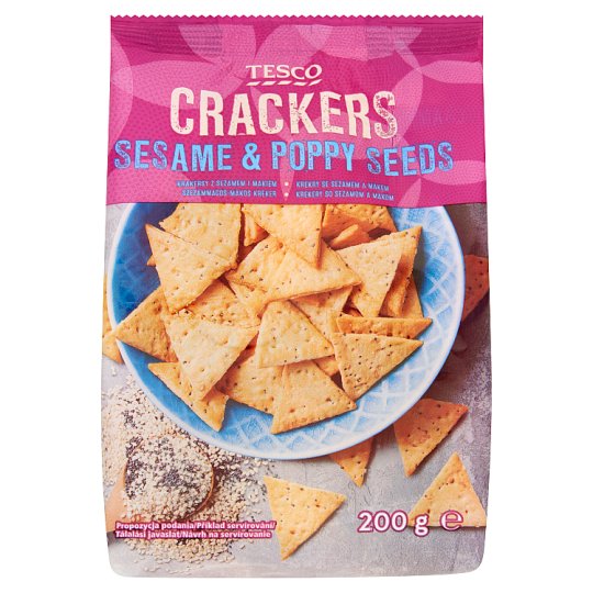 Tesco Krakersy z sezamem i makiem 200 g