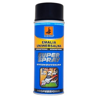 Dragon Super Spray Emalia uniwersalna czarny połysk 400 ml