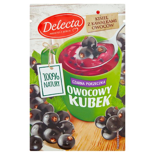 Delecta Owocowy kubek Kisiel o smaku czarnej porzeczki 30 g