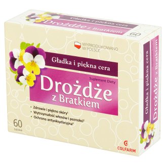 Colfarm Drożdże z bratkiem Suplement diety 60 tabletek