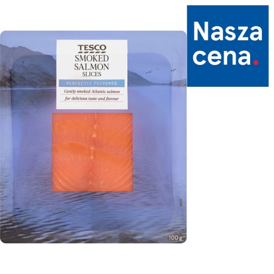 Tesco Łosoś atlantycki wędzony plastrowany 100 g