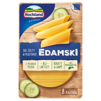 Hochland Edamski Ser żółty w plastrach 135 g (8 plastrów)
