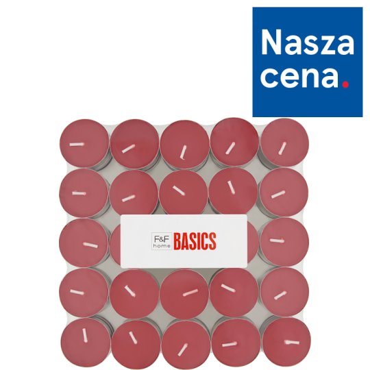 F&F Home Basics Podgrzewacze czerwone 100 sztuk