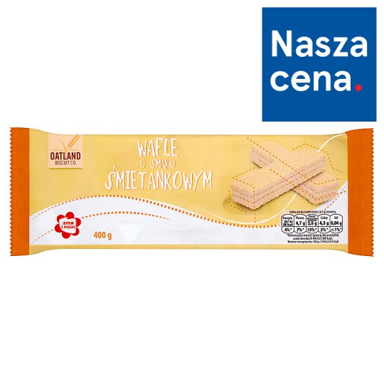 Oatland Biscuit Co. Wafle o smaku śmietankowym 400 g