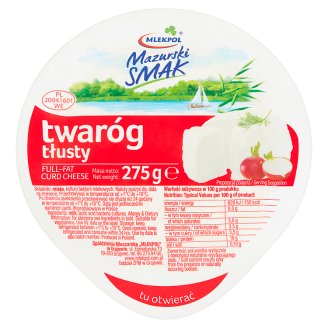 Mlekpol Mazurski Smak Twaróg tłusty 275 g