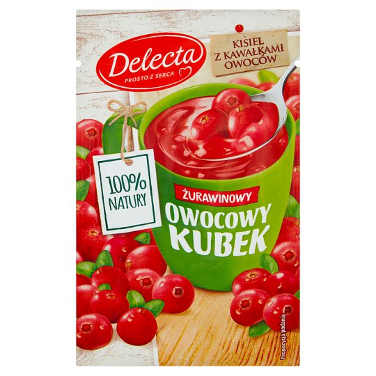 Delecta Owocowy kubek Kisiel o smaku żurawinowym 30 g