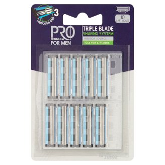 Tesco Pro Formula For Men Triple Blade Wymienne ostrza do maszynki do golenia 10 sztuk