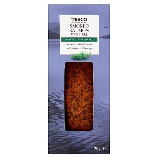 Tesco Porcja łososia atlantyckiego ze skórą wędzona z koprem 125 g