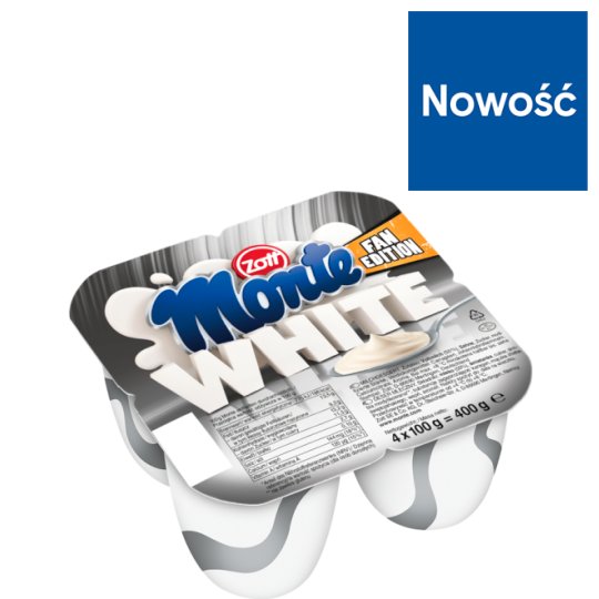 Zott Monte White Deser mleczny 400 g (4 x 100 g)
