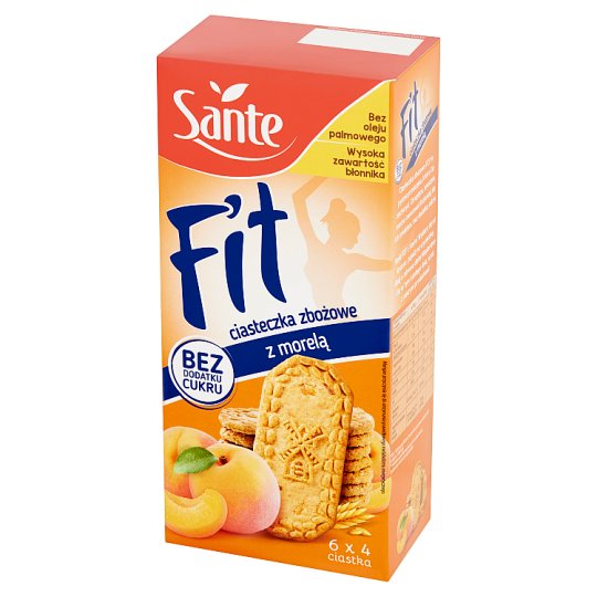Sante Fit Ciasteczka zbożowe z morelą 300 g (6 x 50 g)