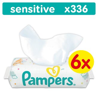 Pampers Sensitive chusteczki dla niemowląt 6 x 56 sztuk