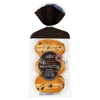 Tesco Finest Bułeczki drożdżowe z kawałkami czekolady 270 g (6 sztuk)