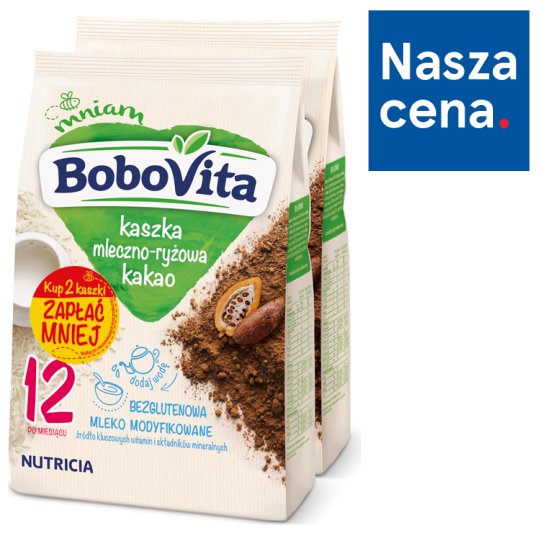 BoboVita Kaszka mleczno-ryżowa kakao po 12 miesiącu 2 x 230 g