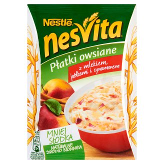 Nesvita Płatki owsiane z mlekiem jabłkami i cynamonem 50 g