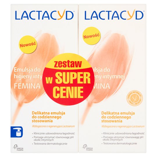 Lactacyd Femina Emulsja do higieny intymnej 2 x 200 ml