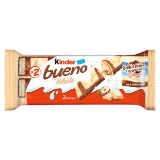 Kinder Bueno White Wafel w białej czekoladzie z mleczno-orzechowym nadzieniem 39 g (2 batony)