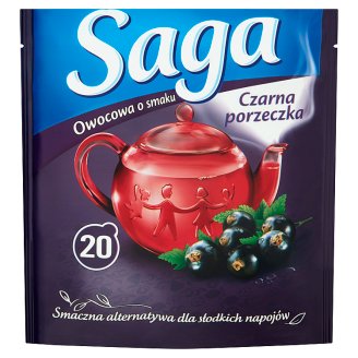 Saga Herbatka owocowa o smaku czarna porzeczka 34 g (20 torebek)