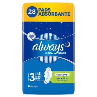 Always Ultra Night Podpaski higieniczne ze skrzydełkami 28 sztuk