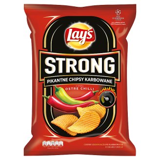 Lay's Strong Pikantne chipsy karbowane o smaku ostre chilli 225 g