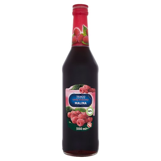 Tesco Syrop owocowy o smaku malinowym 500 ml