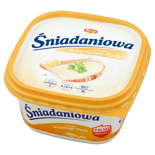 Bielmar Śniadaniowa Margaryna półtłusta o smaku wiejskiego masła 450 g