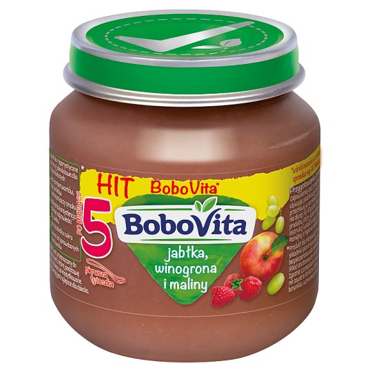 BoboVita Jabłka winogrona i maliny po 5 miesiącu 125 g