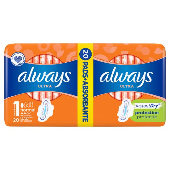 Always Ultra Normal (rozmiar 1) Podpaski ze skrzydełkami, 20 sztuk