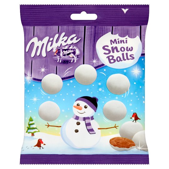 Milka Mini Snow Balls Czekolada mleczna z mleka alpejskiego 100 g