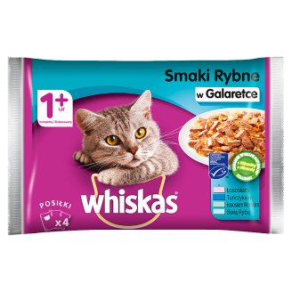 Whiskas Wybór dań rybnych w galaretce Karma pełnoporcjowa 1+ lat 400 g (4 saszetki)