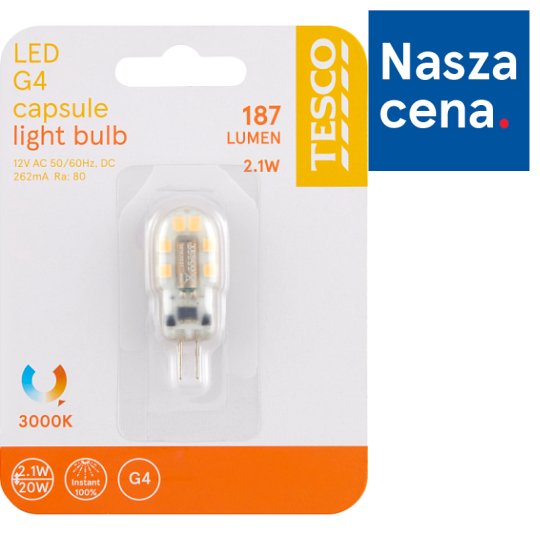 Tesco Żarówka LED 2,1 W (20 W) G4 ciepłe białe światło