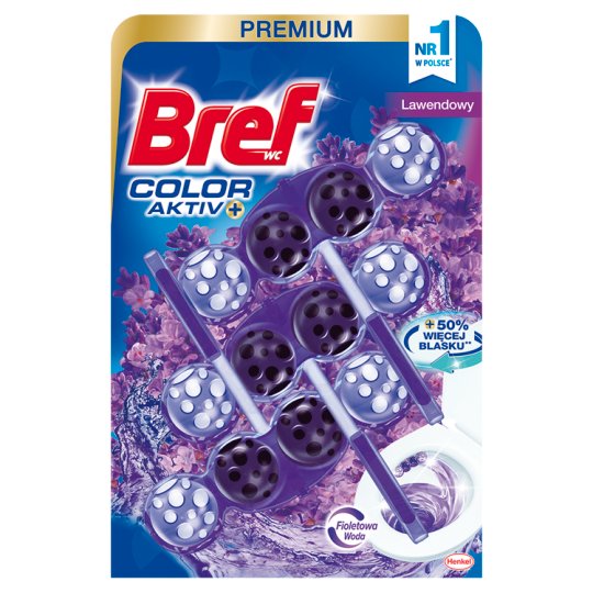 Bref WC Color Aktiv Zawieszka do muszli WC lawendowy 3 x 50 g