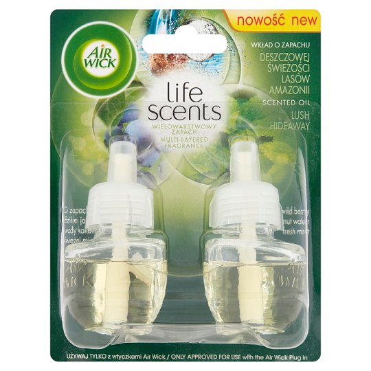 Air Wick Life Scents Wkład do odświeżacza powietrza Deszczowa świeżość lasów Amazonii 2 x 19 ml