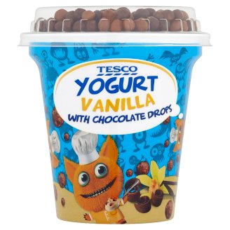 Tesco Jogurt waniliowy z kulkami czekoladowo-zbożowymi 100 g + 7 g