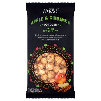Tesco Finest Popcorn oblany toffi z orzeszkami pekan liofilizowanym jabłkiem i cynamonem 170 g