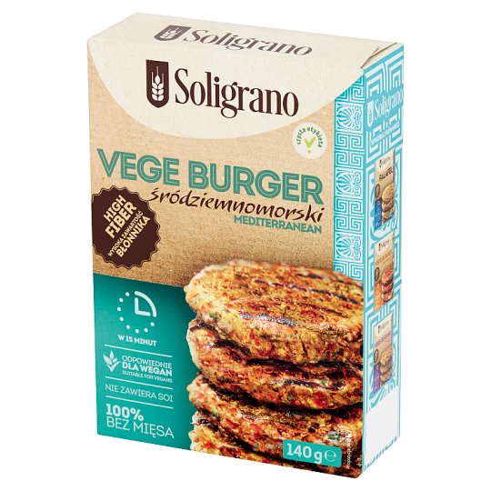 Soligrano Vege burger śródziemnomorski 140 g