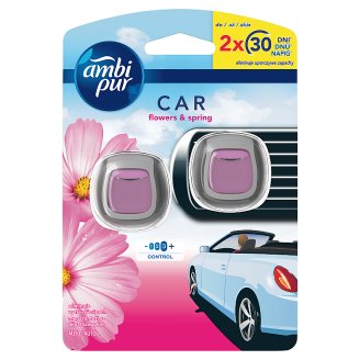 Ambi Pur Car Flowers & Spring Samochodowy odświeżacz powietrza z uchwytem, 2 sztuki