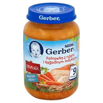 Gerber Obiadek Potrawka z ryżem i łagodnym indykiem po 9 miesiącu 190 g