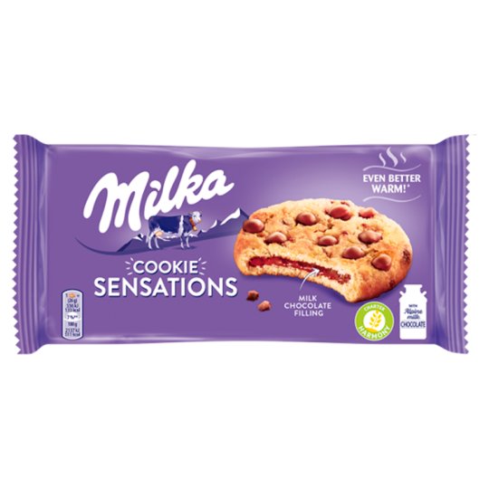Milka Sensations Ciastka z kawałkami czekolady mlecznej z mleka alpejskiego 156 g