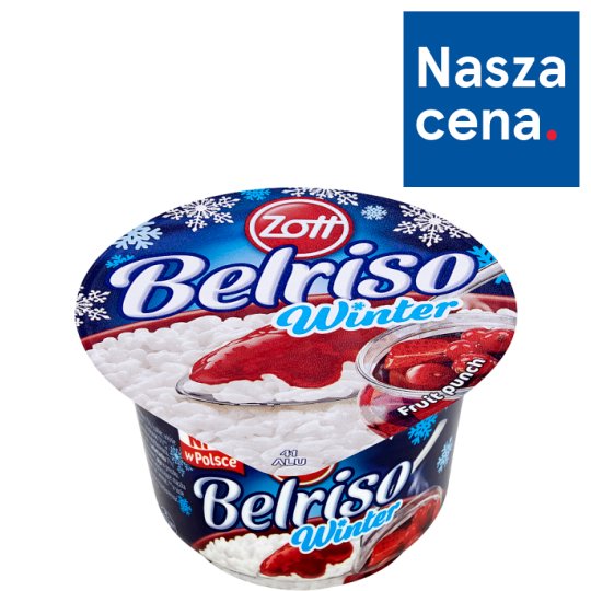 Zott Belriso Winter Deser mleczny z ryżem i sosem o smaku rumu z owocami 200 g