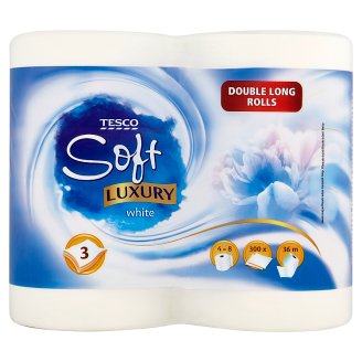Tesco Soft Luxury White Papier toaletowy 4 rolki