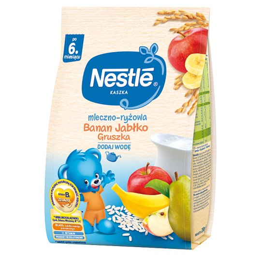 Nestlé Kaszka mleczno-ryżowa jabłko banan gruszka po 6 miesiącu 230 g