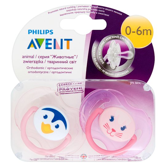 Avent Smoczki z serii "Zwierzątka" 0-6 miesięcy 2 sztuki
