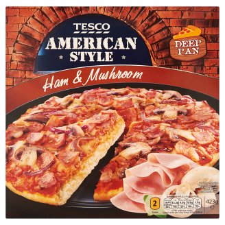 Tesco American Style Ham & Mushroom Pizza 423 g