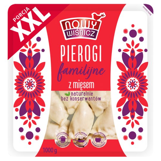 Nowy Wiśnicz Pierogi familijne z mięsem 1000 g
