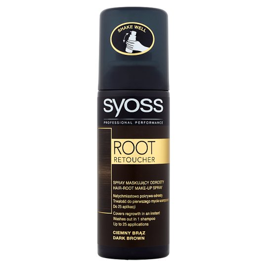 Syoss Root Retoucher Spray maskujący odrosty ciemny brąz 120 ml